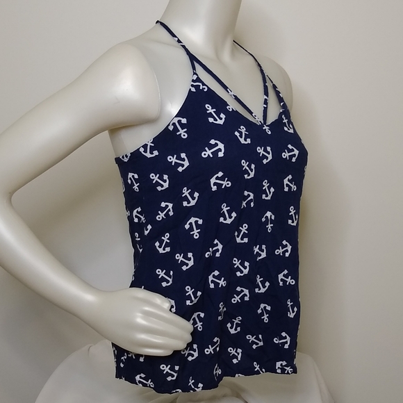 No Bounderies Blue Halter Neckline Sleeveless Rayon Camisole Tank Top Size S - Picture 5 of 7
